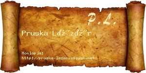 Pruska Lázár névjegykártya